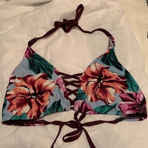 Floral top with Crisscross front